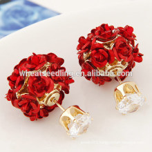 top quality popular flower design anime crystal earring setting without stone